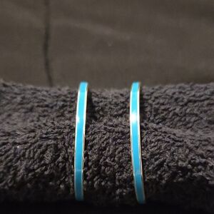 🛍 10 For $ 15 Turquoise Blue Enamel Hoop Earrings